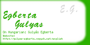egberta gulyas business card